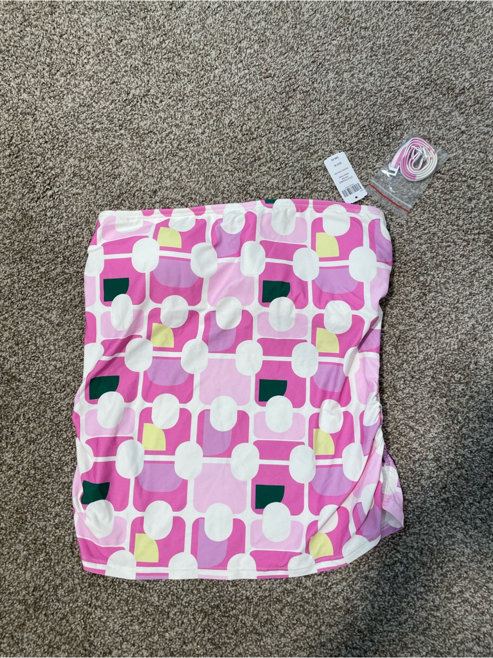 NWT SOMA Bandeau Tankini Top w/ removable halter strap Retro Y2K Modest